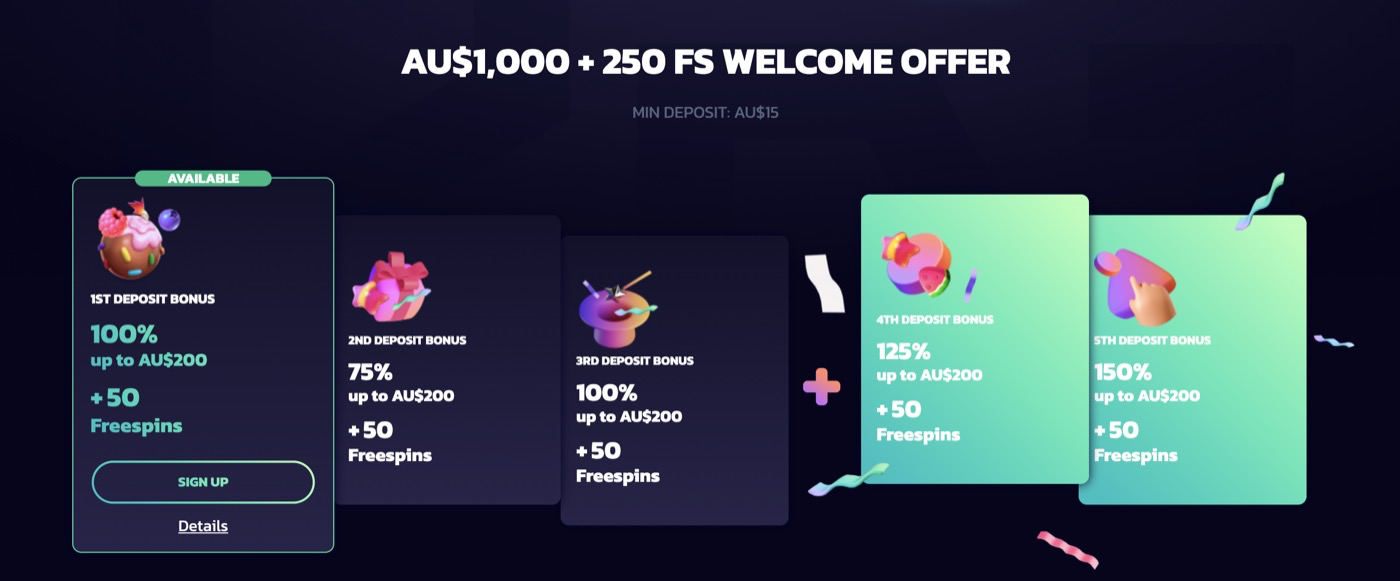 21bit Casino bonus interface